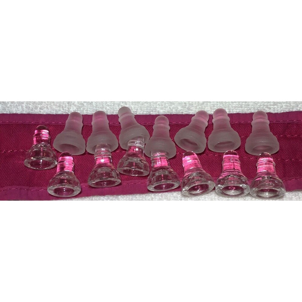 Clear & Frosted Glass Chess Pawns  Replacement Game Pieces-15 Total Pieces‎
